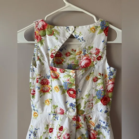 Polo Ralph Lauren Girls White Floral‎ Fit and Flare Dress Size Youth 14