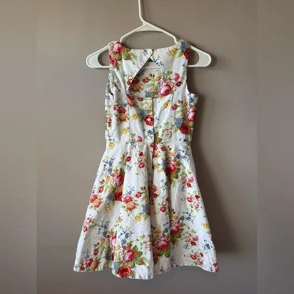 Polo Ralph Lauren Girls White Floral‎ Fit and Flare Dress Size Youth 14