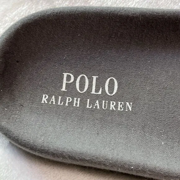 Polo Ralph Lauren Jersey Logo Slipper Sandals‎ Dark Gray Blue 10