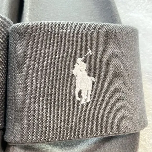 Polo Ralph Lauren Jersey Logo Slipper Sandals‎ Dark Gray Blue 10