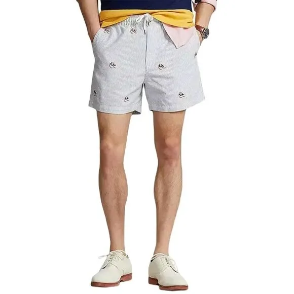Polo Ralph Lauren Med Classic Fit 5&quot; Prepster Allover Saddle Shoes Oxford Shorts