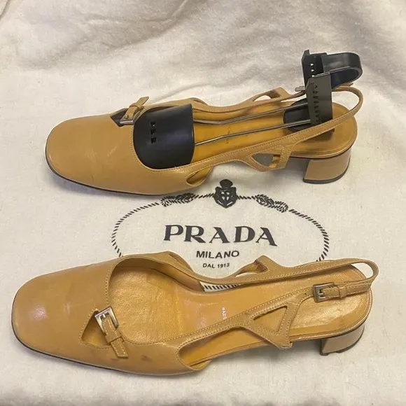 Prada cream sandals