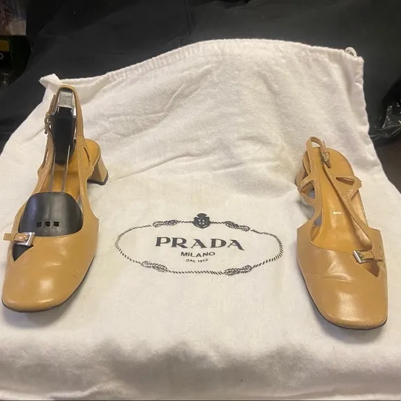 Prada cream sandals