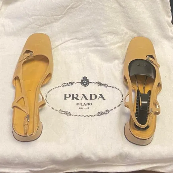 Prada cream sandals