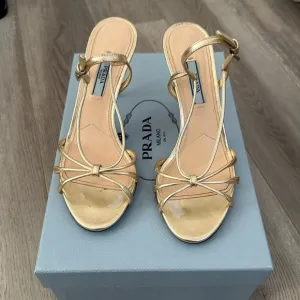 PRADA SIZE 36 Gold leather sandals