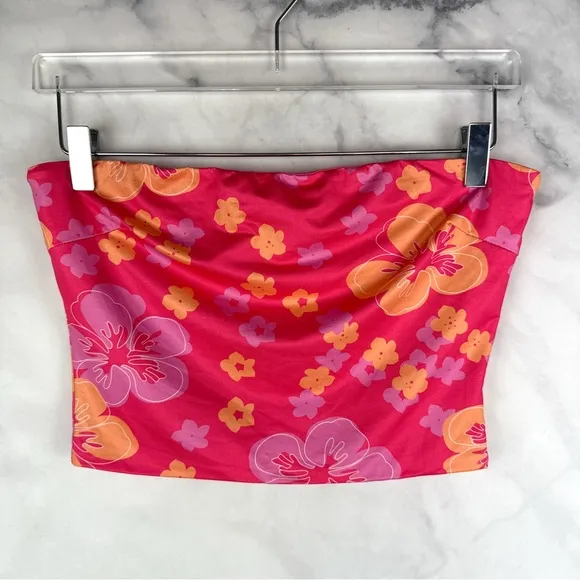 Princess Polly Delphine Floral Printed 2 Pc Tube Top   Skirt Matching Set Pink 8