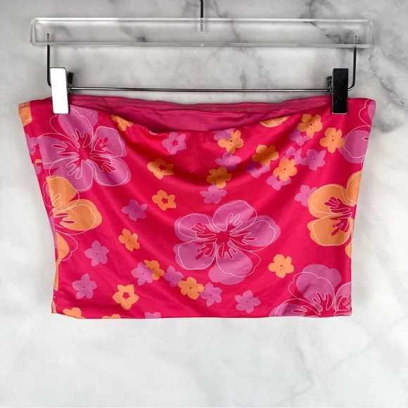 Princess Polly Delphine Floral Printed 2 Pc Tube Top   Skirt Matching Set Pink 8