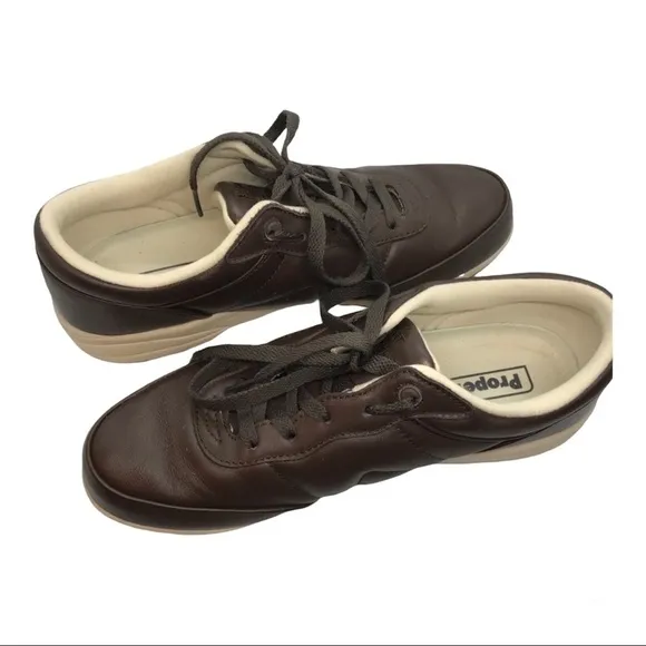 Propet Leather Washable Walker Shoes Womens Size 10 S (4A) Brown Lace Up Comfort