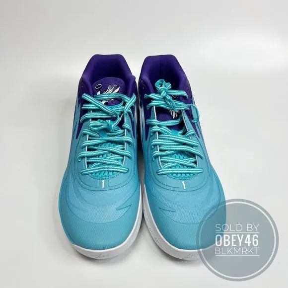 Puma MB.02 Blue Purple Mid Queen City Melo Ball Shoes 379779-01 Size 11.5