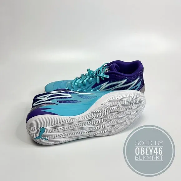 Puma MB.02 Blue Purple Mid Queen City Melo Ball Shoes 379779-01 Size 11.5