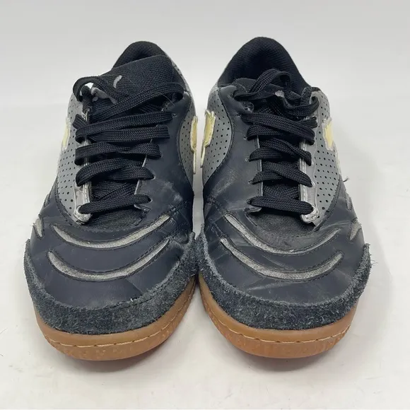 Puma Powercat Shoes Mens 6 Black Leather Suede Indoor Soccer Sneakers Trainers