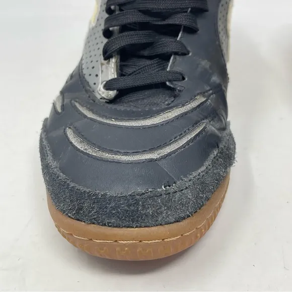 Puma Powercat Shoes Mens 6 Black Leather Suede Indoor Soccer Sneakers Trainers