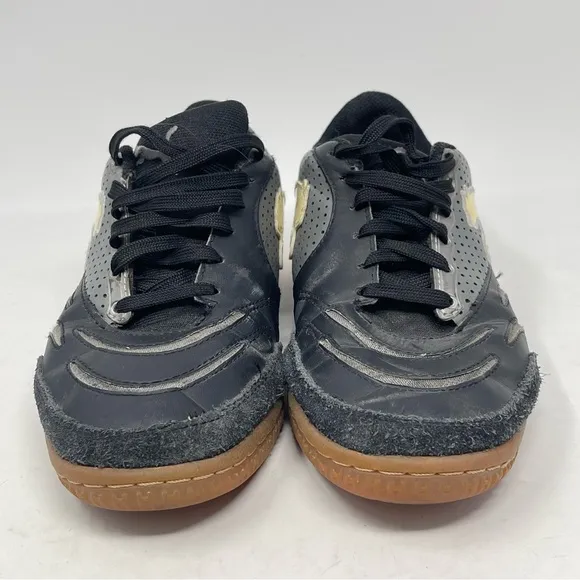 Puma Powercat Shoes Mens 6 Black Leather Suede Indoor Soccer Sneakers Trainers