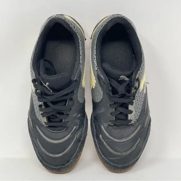 Puma Powercat Shoes Mens 6 Black Leather Suede Indoor Soccer Sneakers Trainers