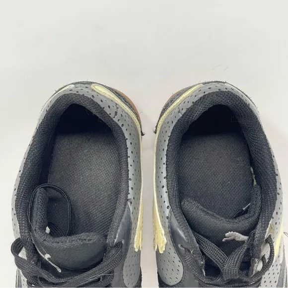 Puma Powercat Shoes Mens 6 Black Leather Suede Indoor Soccer Sneakers Trainers