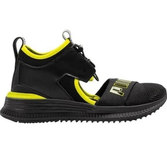 Puma/Fenty Black &amp; Lime Green Open Sneakers