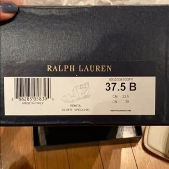 Ralph Lauren Collection Silver Renita Specchio Sandals size 37.5 B
