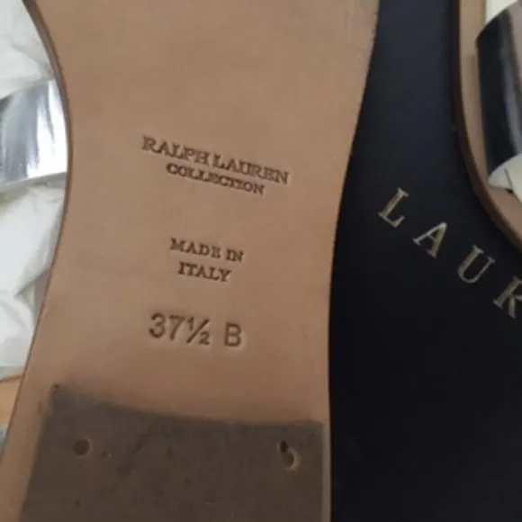 Ralph Lauren Collection Silver Renita Specchio Sandals size 37.5 B
