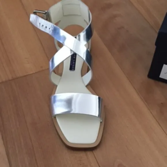 Ralph Lauren Collection Silver Renita Specchio Sandals size 37.5 B