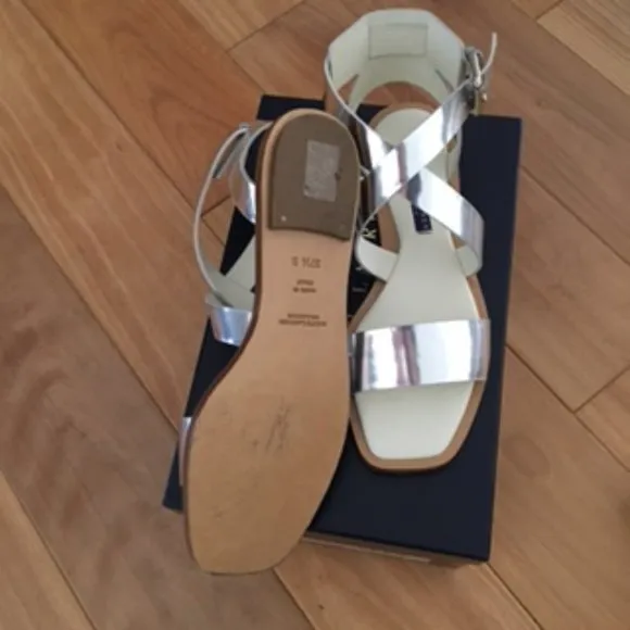 Ralph Lauren Collection Silver Renita Specchio Sandals size 37.5 B