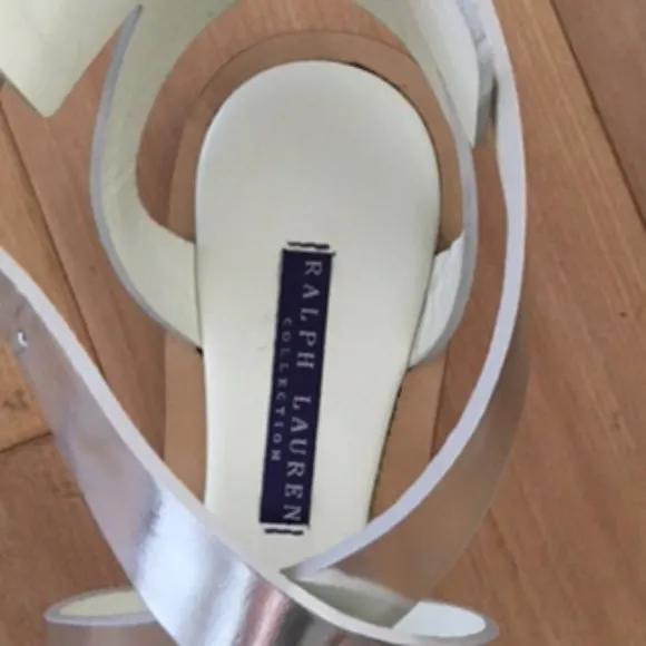 Ralph Lauren Collection Silver Renita Specchio Sandals size 37.5 B