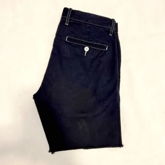 RARE J CREW Frayed Cut-Off Khaki Shorts Navy Sz 30​​​​​​​​​​​​​​​​​​​​