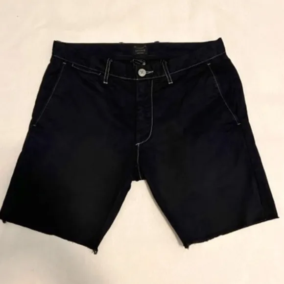 RARE J CREW Frayed Cut-Off Khaki Shorts Navy Sz 30​​​​​​​​​​​​​​​​​​​​