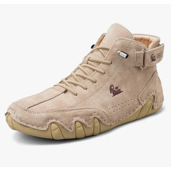 Recyphi Men's Suede High Boots Soft Casual Leather Anti Slip Shoes size 11.5 45