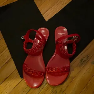 Red Givenchy Rubber Chain Sandals