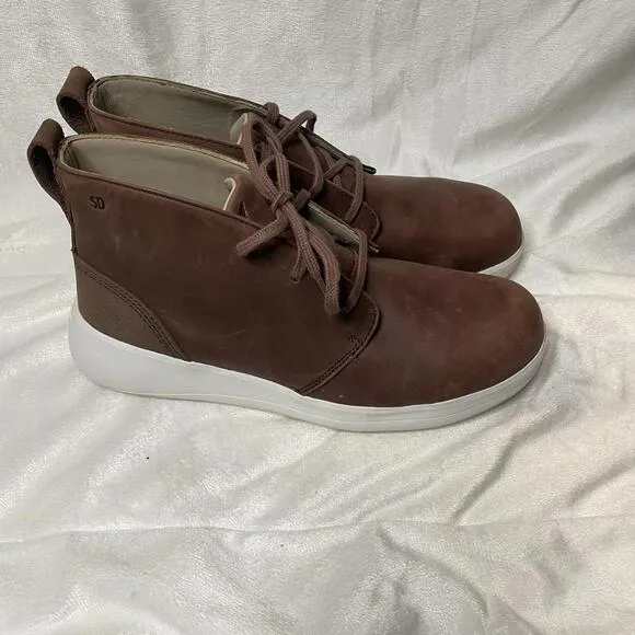 Red Wing Brown Leather Ankle Boots Women's Safety Toe 7.5
