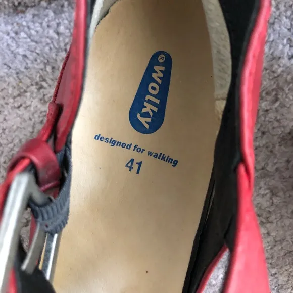 Red Wolky Mary Jane Shoes Size 41 NWOB