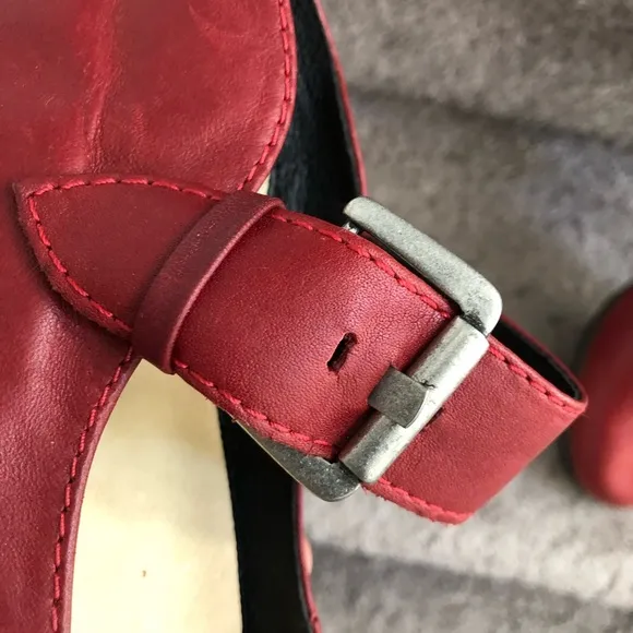 Red Wolky Mary Jane Shoes Size 41 NWOB