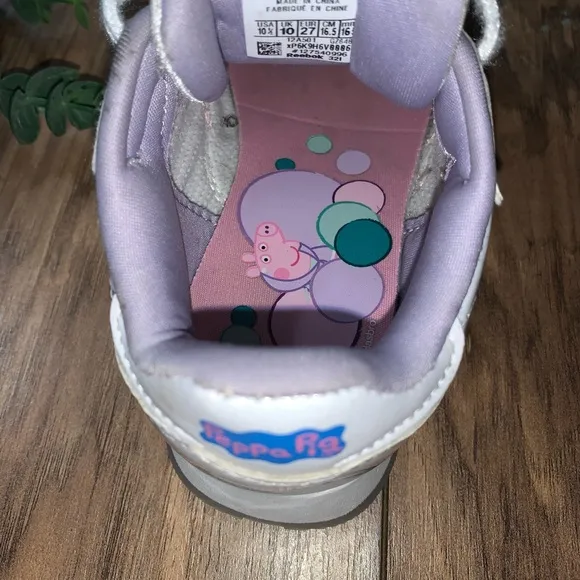 Reebok Peppa Pig Club Kids Trainers Pink Shoes Size 10.5