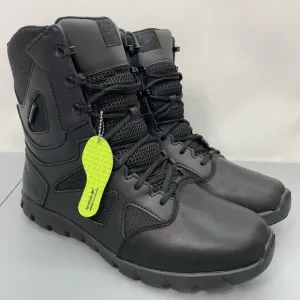 Reebok Tactical Boots Waterproof Sublite Side Zip 8” Leather Black Mens 12W New