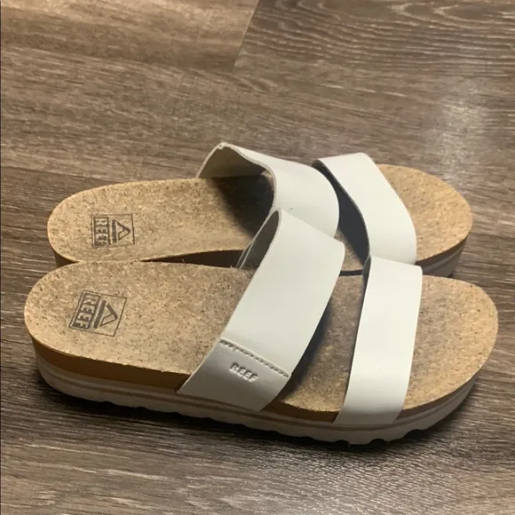 Reef White Slide Sandals