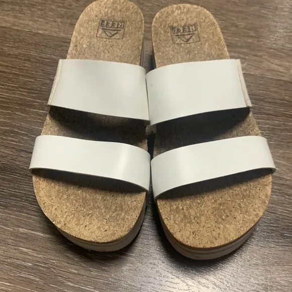 Reef White Slide Sandals