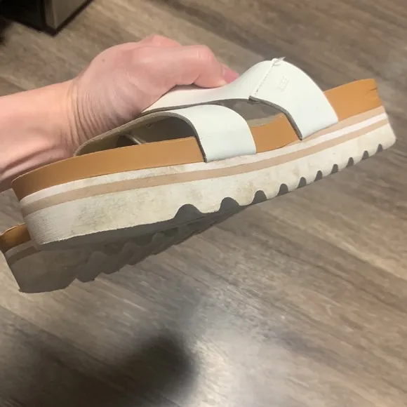 Reef White Slide Sandals