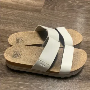 Reef White Slide Sandals