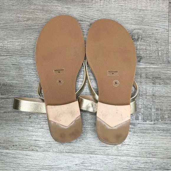 Reformation Gold Sandals Size 6 NWOB