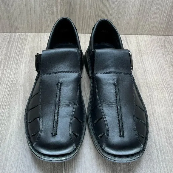 Reiker Shoes Mens Sz 44 US 10.5 Anti Stress Fisherman Comfort Leather Black