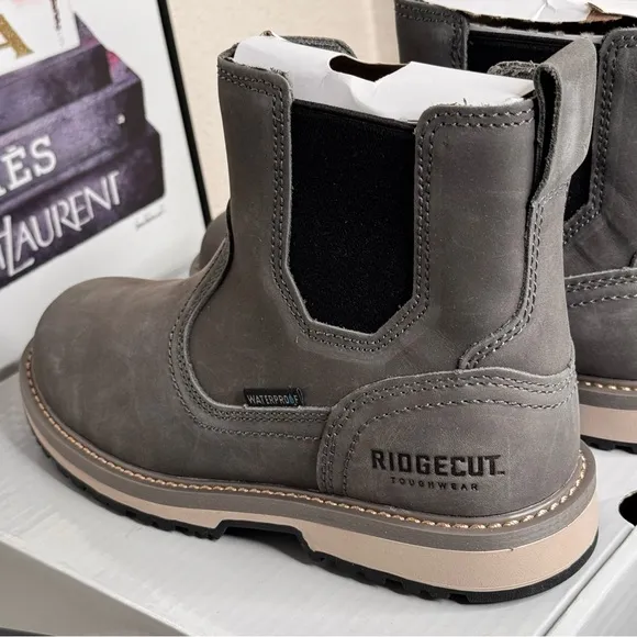 Ridgecut Homesteader Waterproof Chelsea Gray Boots,SZ 7M chore,farm,work,outdoor
