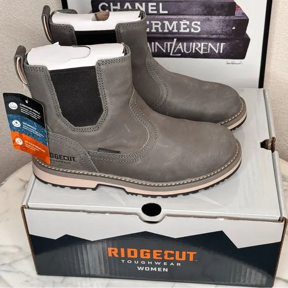 Ridgecut Homesteader Waterproof Chelsea Gray Boots,SZ 7M chore,farm,work,outdoor