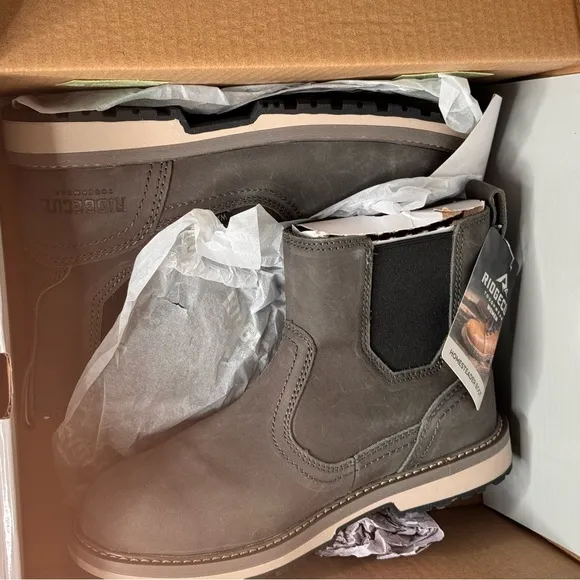 Ridgecut Homesteader Waterproof Chelsea Gray Boots,SZ 7M chore,farm,work,outdoor