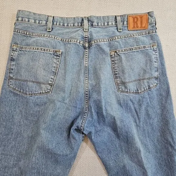 RL Polo Designer Jeans Men’s Sz 38x32 Ashmore Original Straight Leg Ralph Lauren