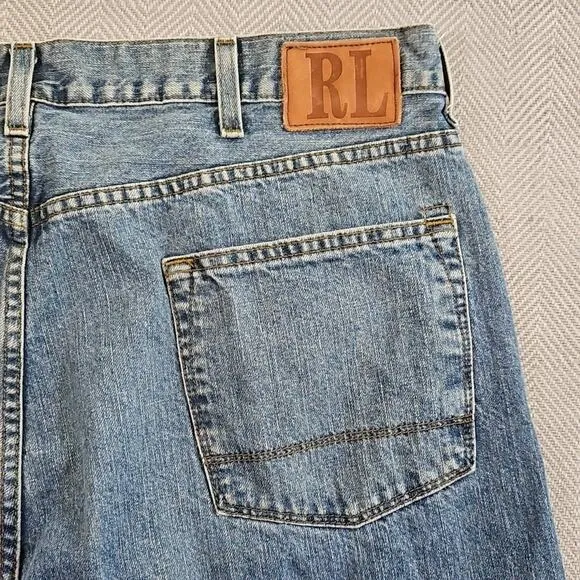 RL Polo Designer Jeans Men’s Sz 38x32 Ashmore Original Straight Leg Ralph Lauren