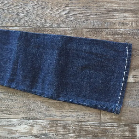 ROCK &amp; ROLL Cowgirl &quot;Rival Low Rise&quot; bootcut denim rodeo jeans sz 25x36L Tall