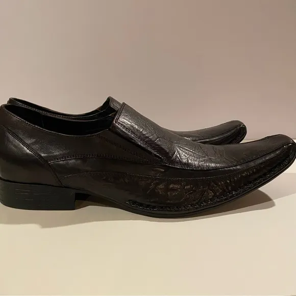 Rock Republic Shoes Men’s 13M Brown Slip Ons Leather Square Toes