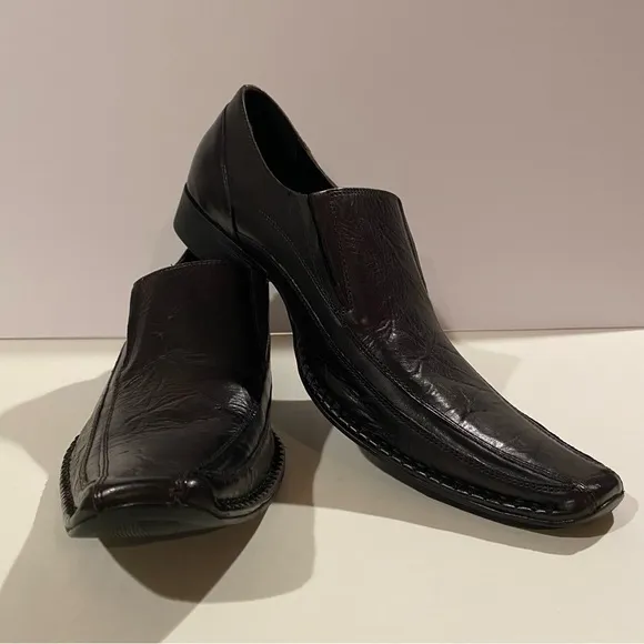 Rock Republic Shoes Men’s 13M Brown Slip Ons Leather Square Toes