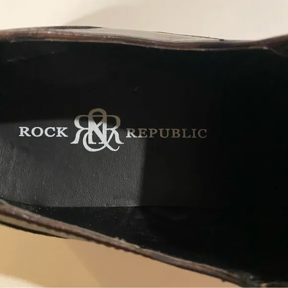 Rock Republic Shoes Men’s 13M Brown Slip Ons Leather Square Toes