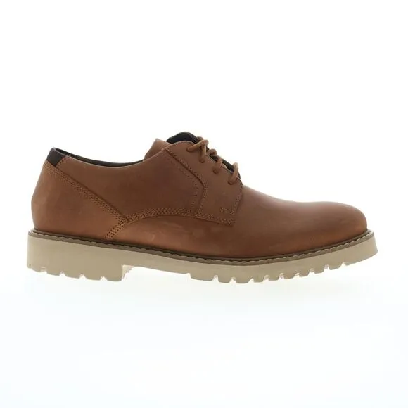 Rockport Mens Maverick Plain Toe Oxofrd Brown Shoes (NWT)
